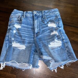 American Eagle Next level stretch midi denim shorts